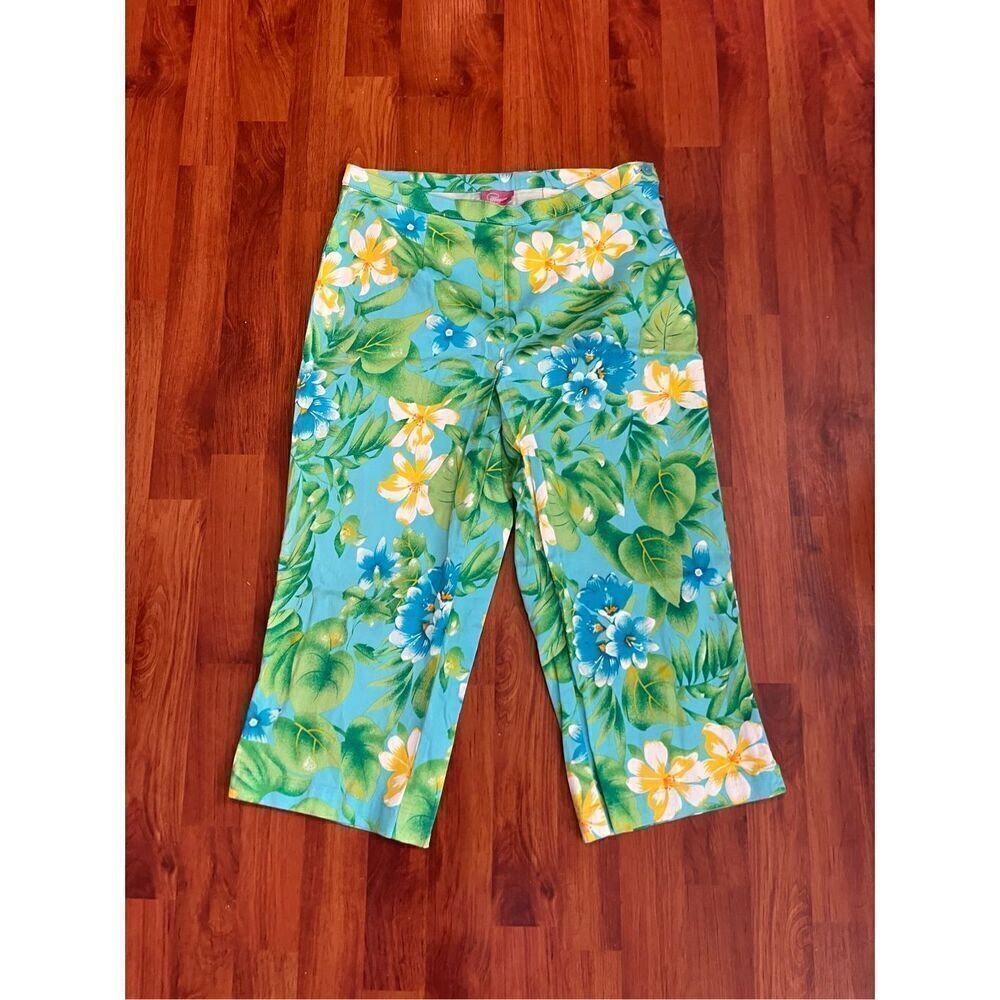 Pappagallo Tropical Print  Capris Pants Size 10P